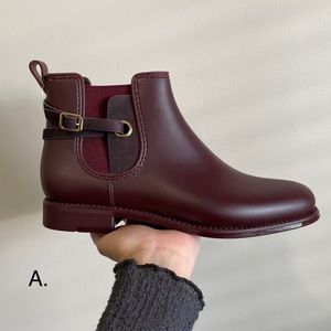 Burgundy Rain Boots by Henry Ferrera